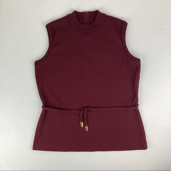 70s vintage mock turtle, sleeveless top - Picture 1 of 16